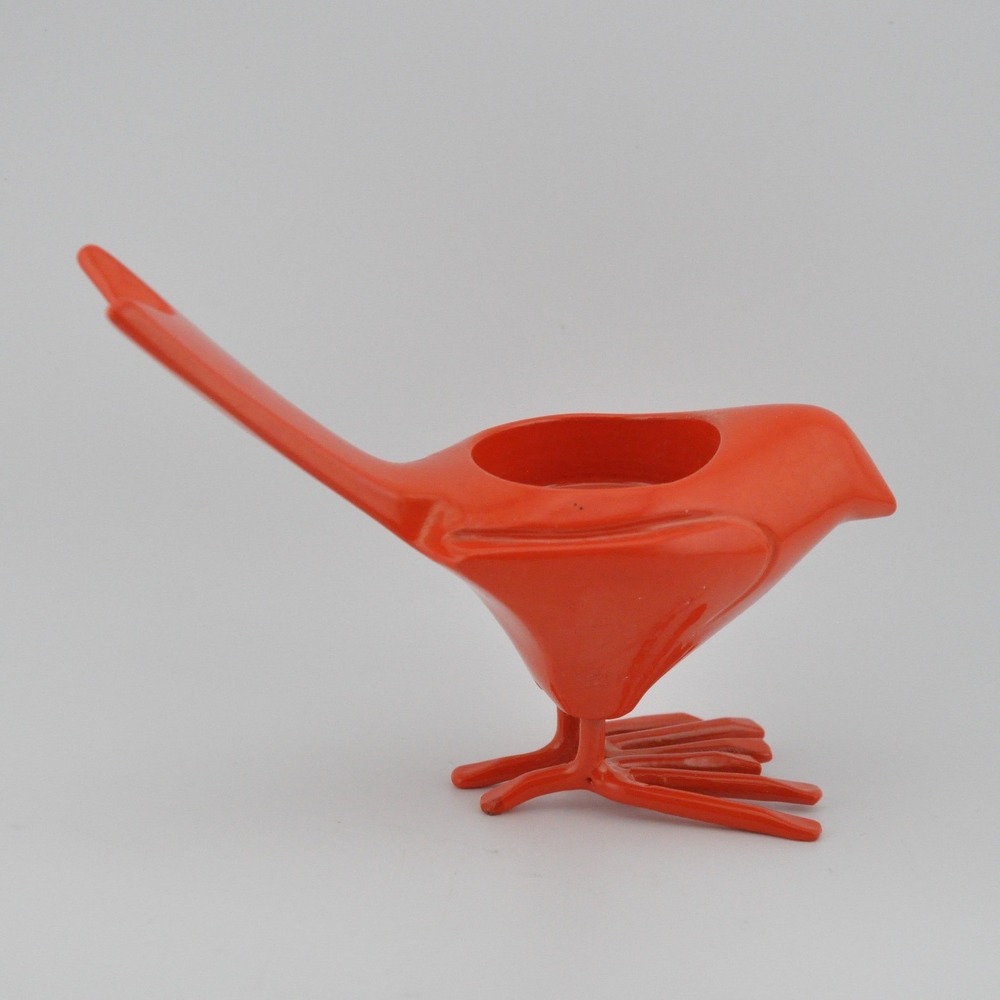 CB2 Orange Metal Chick Bird Tea Light Candle Holder MCM